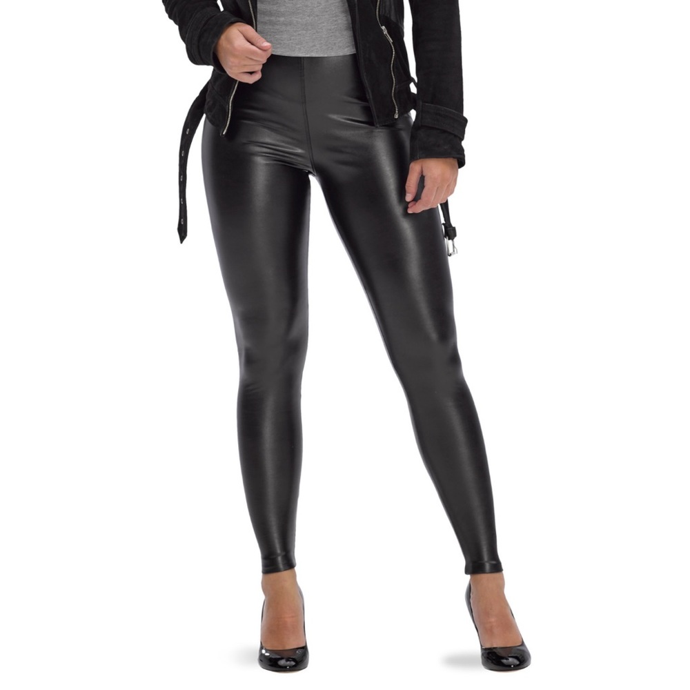 HUE Sleek Effect Leatherette Leggings 2X